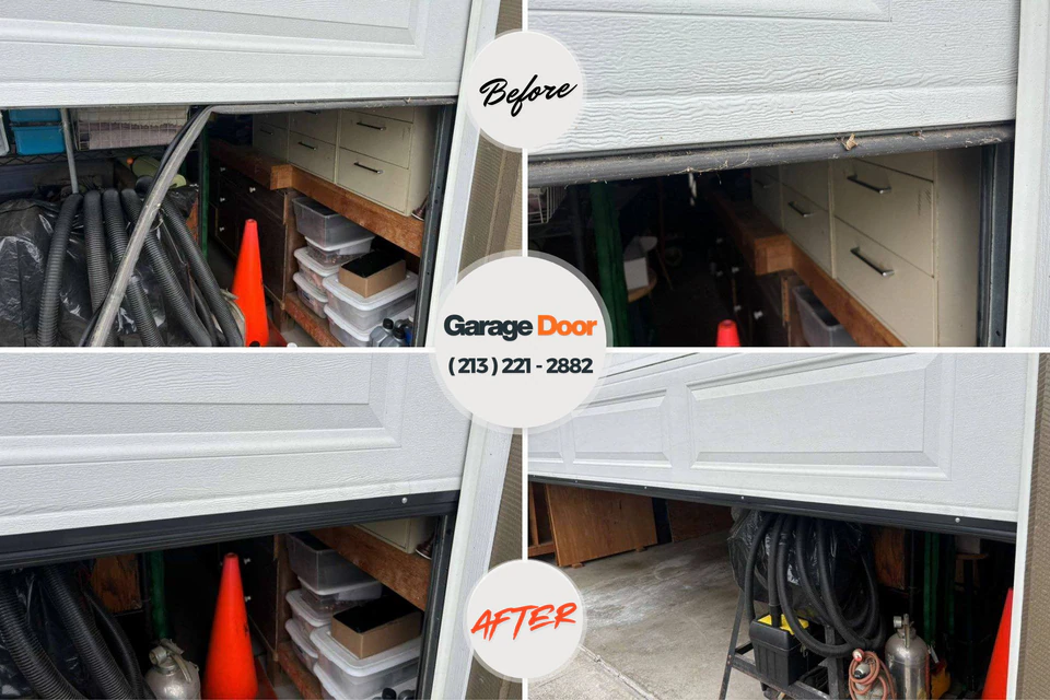 Before and after: garage door repair Ogden, IA